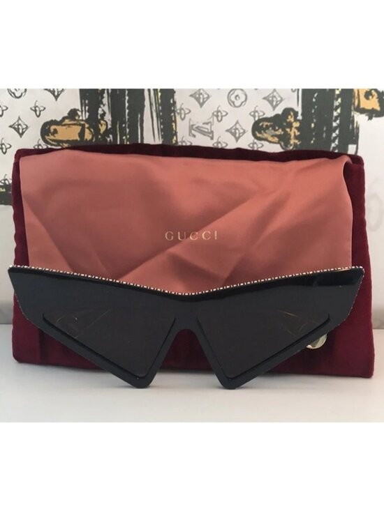 Authentic New Gucci GG0430S 002 Sunglasses – Black Cat-Eye with Brown Lenses main image 7